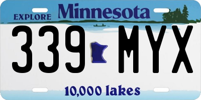 MN license plate 339MYX