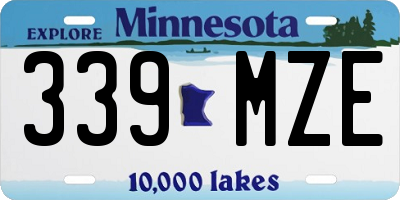 MN license plate 339MZE