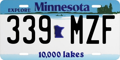 MN license plate 339MZF