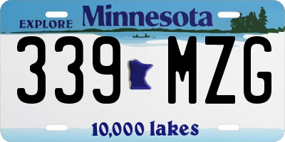 MN license plate 339MZG