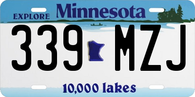 MN license plate 339MZJ