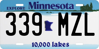 MN license plate 339MZL