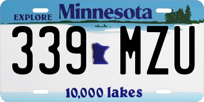 MN license plate 339MZU