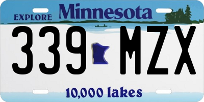 MN license plate 339MZX