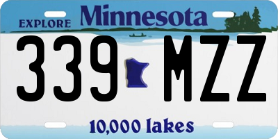 MN license plate 339MZZ