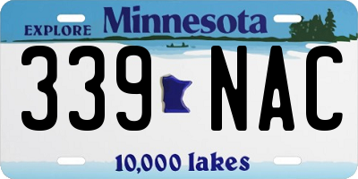 MN license plate 339NAC