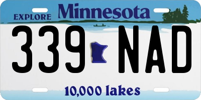 MN license plate 339NAD