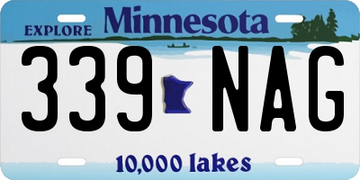 MN license plate 339NAG