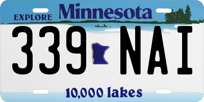 MN license plate 339NAI