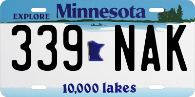 MN license plate 339NAK
