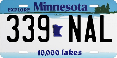 MN license plate 339NAL