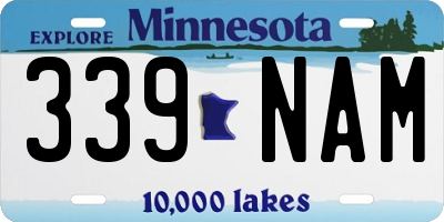MN license plate 339NAM