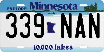 MN license plate 339NAN