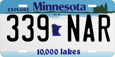 MN license plate 339NAR