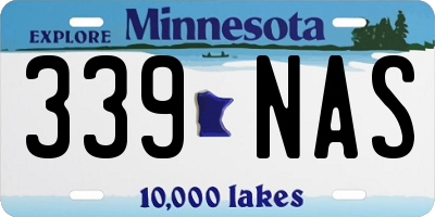 MN license plate 339NAS