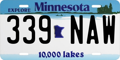 MN license plate 339NAW