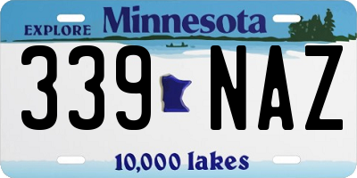 MN license plate 339NAZ