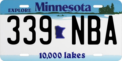 MN license plate 339NBA