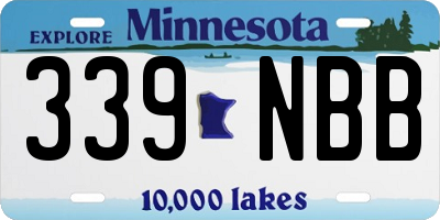 MN license plate 339NBB