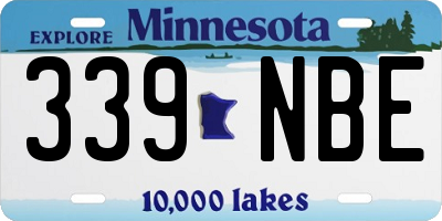 MN license plate 339NBE
