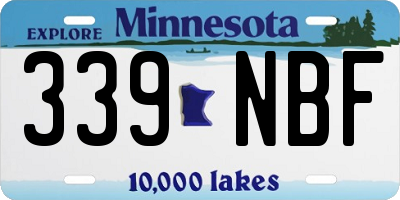 MN license plate 339NBF