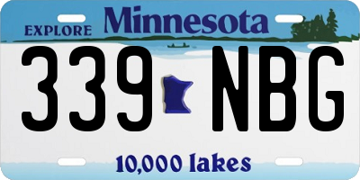 MN license plate 339NBG