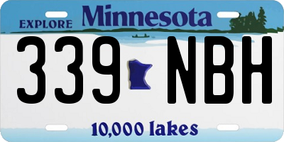 MN license plate 339NBH