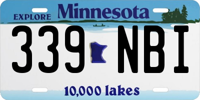 MN license plate 339NBI