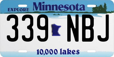 MN license plate 339NBJ