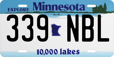 MN license plate 339NBL