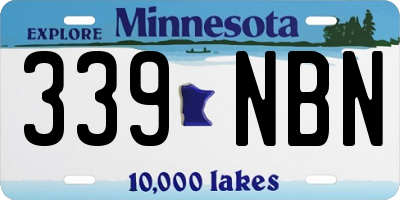 MN license plate 339NBN