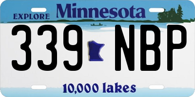 MN license plate 339NBP