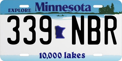 MN license plate 339NBR