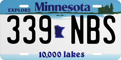 MN license plate 339NBS