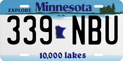 MN license plate 339NBU