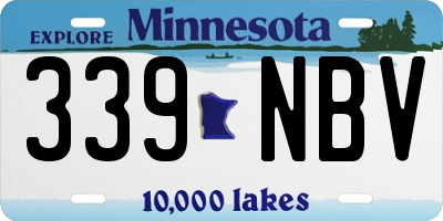 MN license plate 339NBV