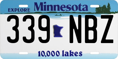MN license plate 339NBZ