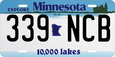 MN license plate 339NCB