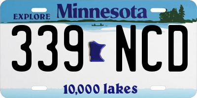 MN license plate 339NCD