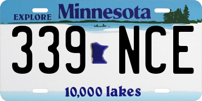 MN license plate 339NCE