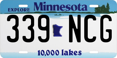 MN license plate 339NCG