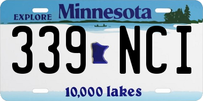 MN license plate 339NCI