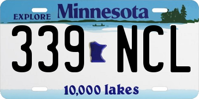 MN license plate 339NCL