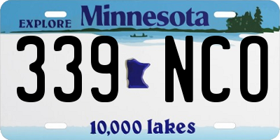 MN license plate 339NCO