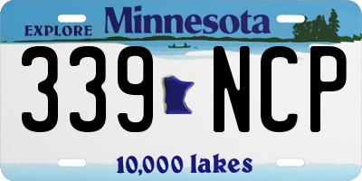 MN license plate 339NCP