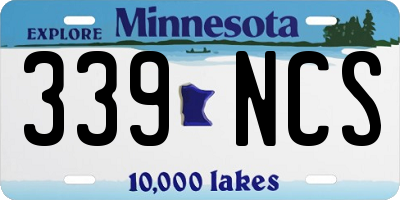MN license plate 339NCS