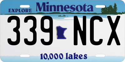 MN license plate 339NCX