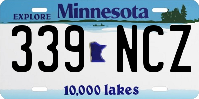 MN license plate 339NCZ