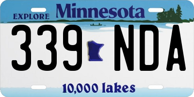 MN license plate 339NDA