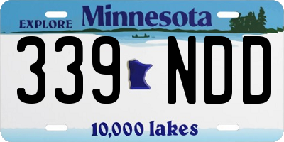 MN license plate 339NDD
